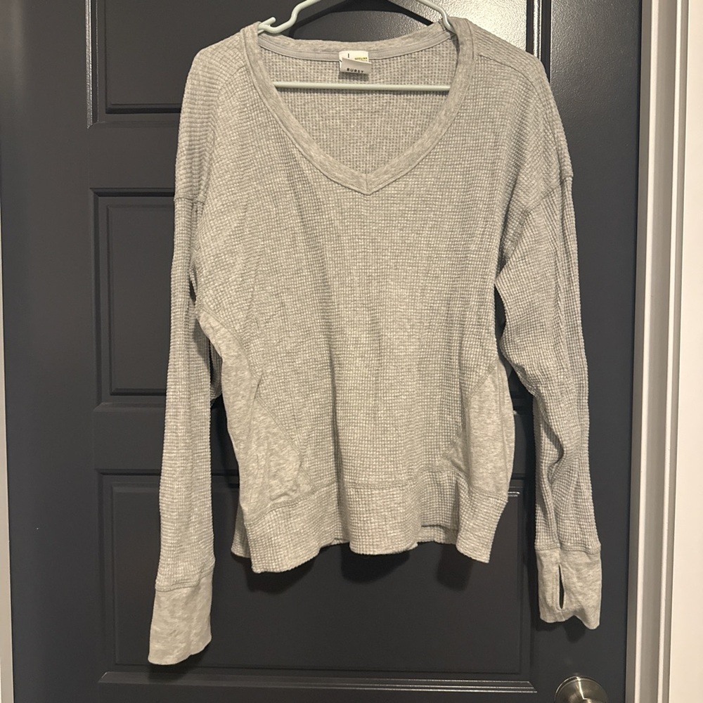 Gray V-Neck Women's Sweater